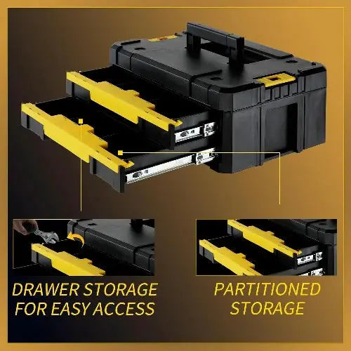 Stackable 3 Tier Rolling Tool Box with Wheels, Modular Drawer Tool Organizer, Portable Storage for Garage, Home Repair, Workshop from PriceLows™