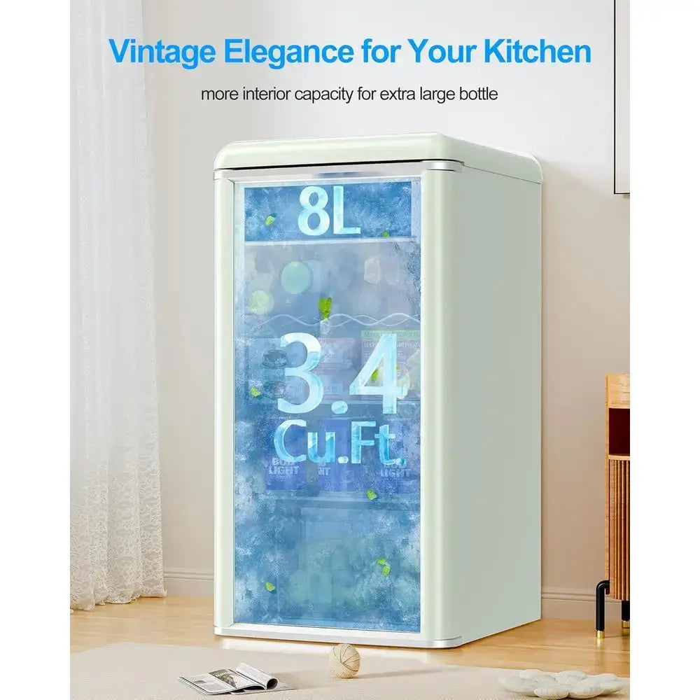 120-Can Capacity Beverage Refrigerator with Glass Door for Soda, Wine, and Ice - Adjustable Shelves from PriceLows™