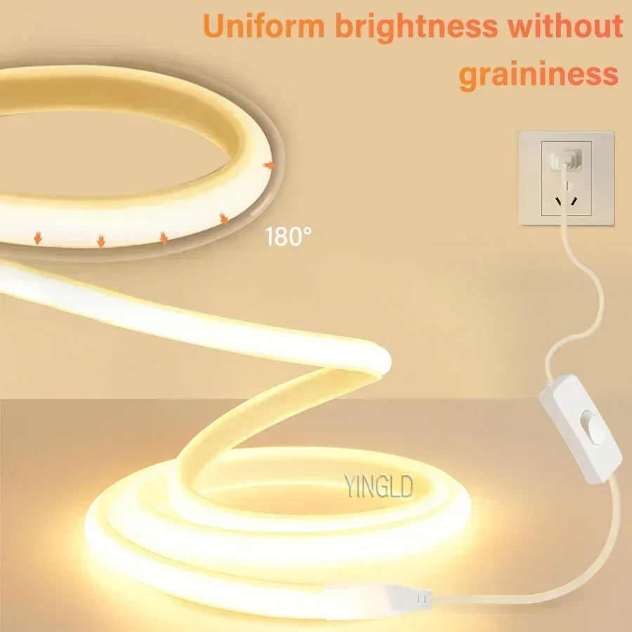 COB LED Strip Light | Dimmable Switch | 3000K/4000K/6000K | 288LED/M