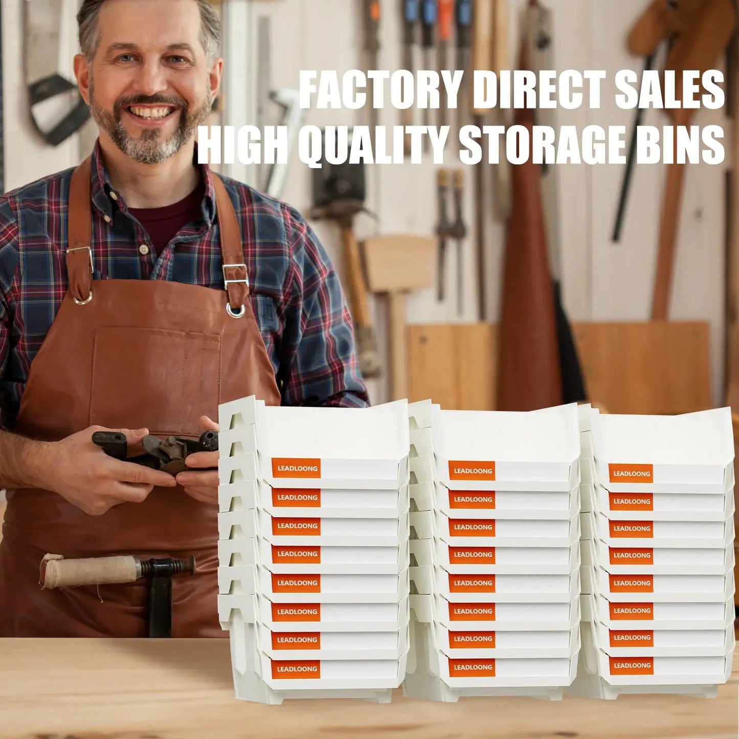 LEADLOONG White Parts Bin 6/24pcs 13.5x10.5x7.6cm/5x4*3inch Stackable Plastic Garage Tool Storage Box Container Organizer Bin from PriceLows™