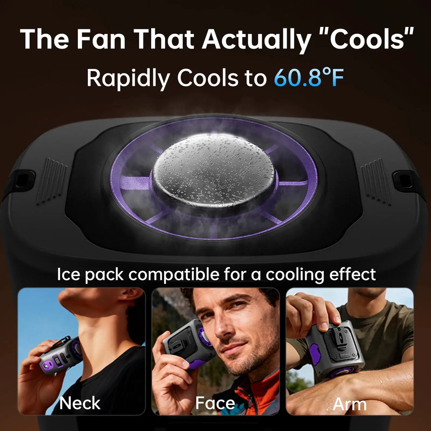 Waist Clip-On Fan | 8000mAh Battery | Ice Plate | Camping Belt Fan