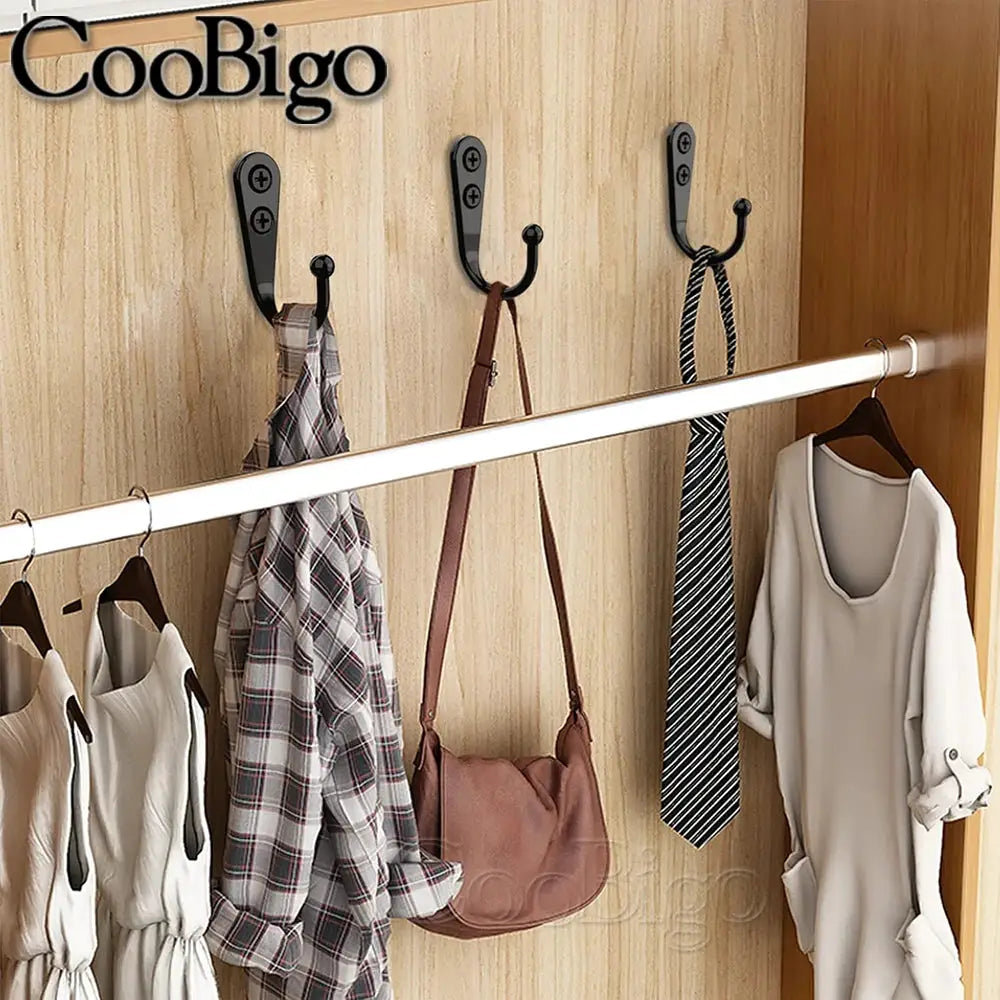 10 Pack Wall Hooks with Screws Wall Mounted Hanger Hook for Coat Towel Bags Caps Hook Kitchen Bathroom Storage Rack Holders from PriceLows™