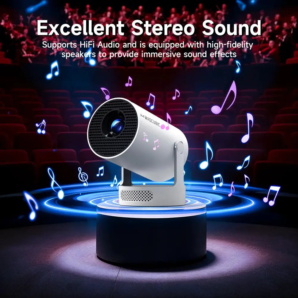 Portable Projector | 290 ANSI Lumens | Android 14 | HY300 Pro
