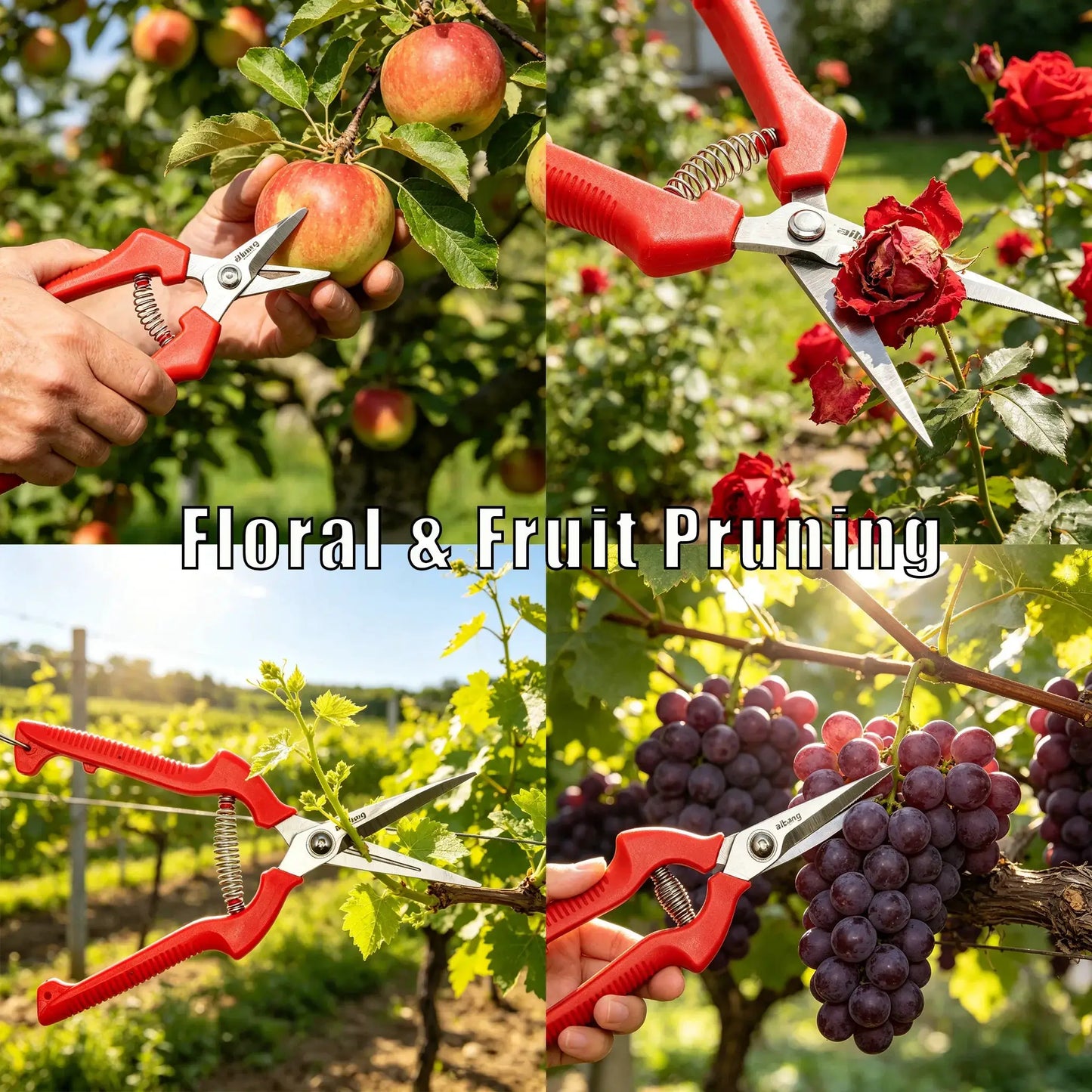 Stainless Steel Pruning Shears | Locking Blade | Grape Fruit Gardening