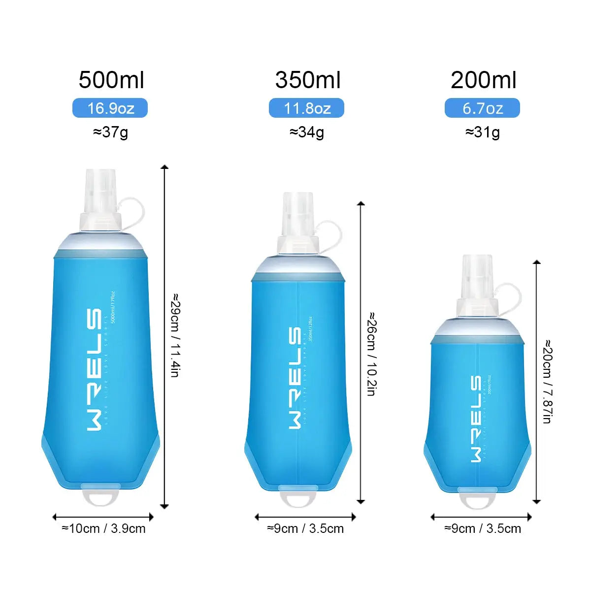 WRELS Foldable Silicone Water Bottle Outdoors Traveling Sport Running Cycling Kettle Healthy Soft Material TPU BPA-Free Kettle from PriceLows™