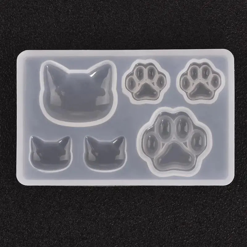 Crystal Epoxy Resin Molds | Heart Cat Claw Cabochon | Silicone Jewelry Pendant