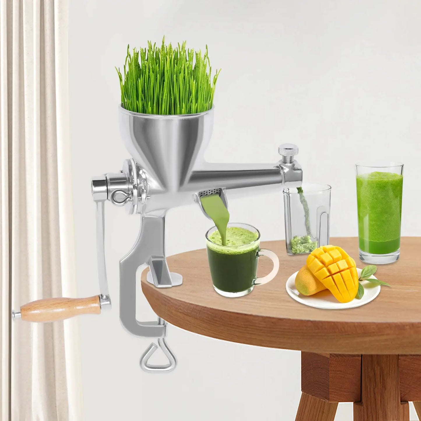 Fruit/Vegetable Squeezer Stainless Steel Manual Juicer with Screw Clamp Wheat grass Squeezed Fruit Vegetable Extrusion Silver from PriceLows™