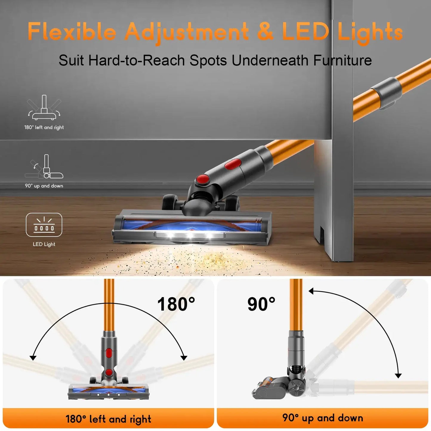 Cordless Vacuum | Wet Dry Handheld | LED High Power Suction | Li Ion