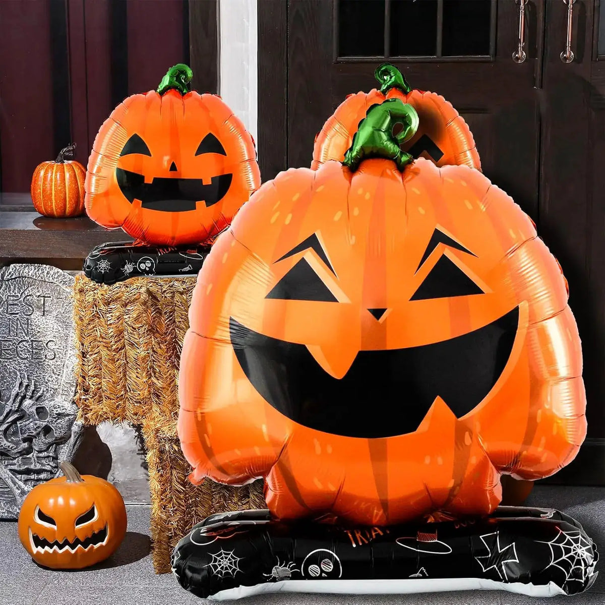 Halloween Pumpkin Balloons | Set Of 4 | Jack O Lantern | 1.6 To 3.3 Ft