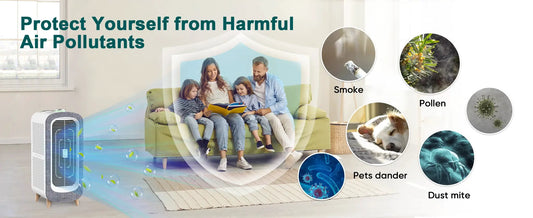 Jafända Air Purifiers for Home Large Room Up To 2105ft², 4× True HEPA Filter, 0.66lbs Activated Carbon Remove Dust Smoke Odor from PriceLows™