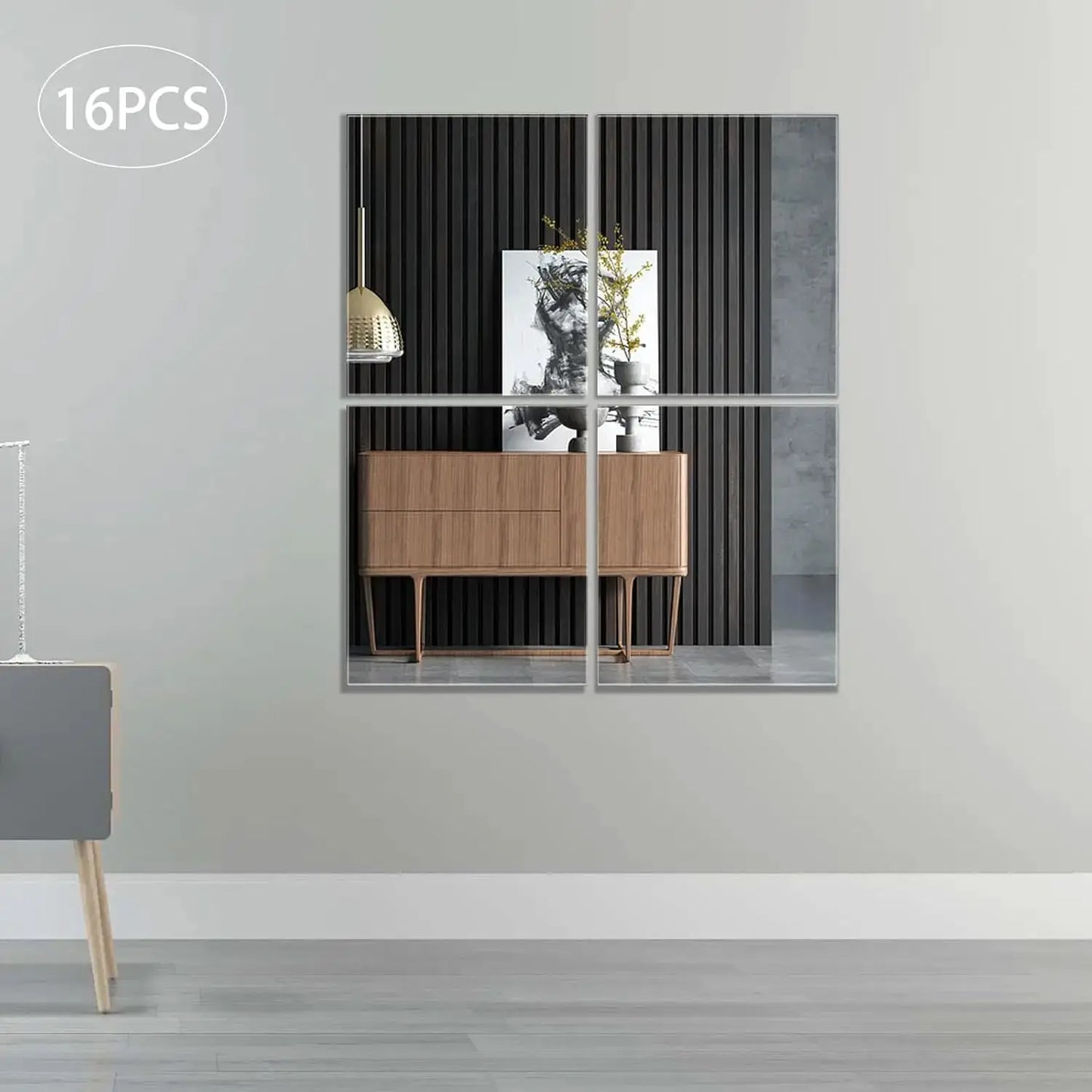 Acrylic Wall Mirror Frameless Home Gym Mirror Tiles, 14''x12'' Shatterproof Wall Mirror (16 PCS),Self-Adhesive Mirrors for Home from PriceLows™