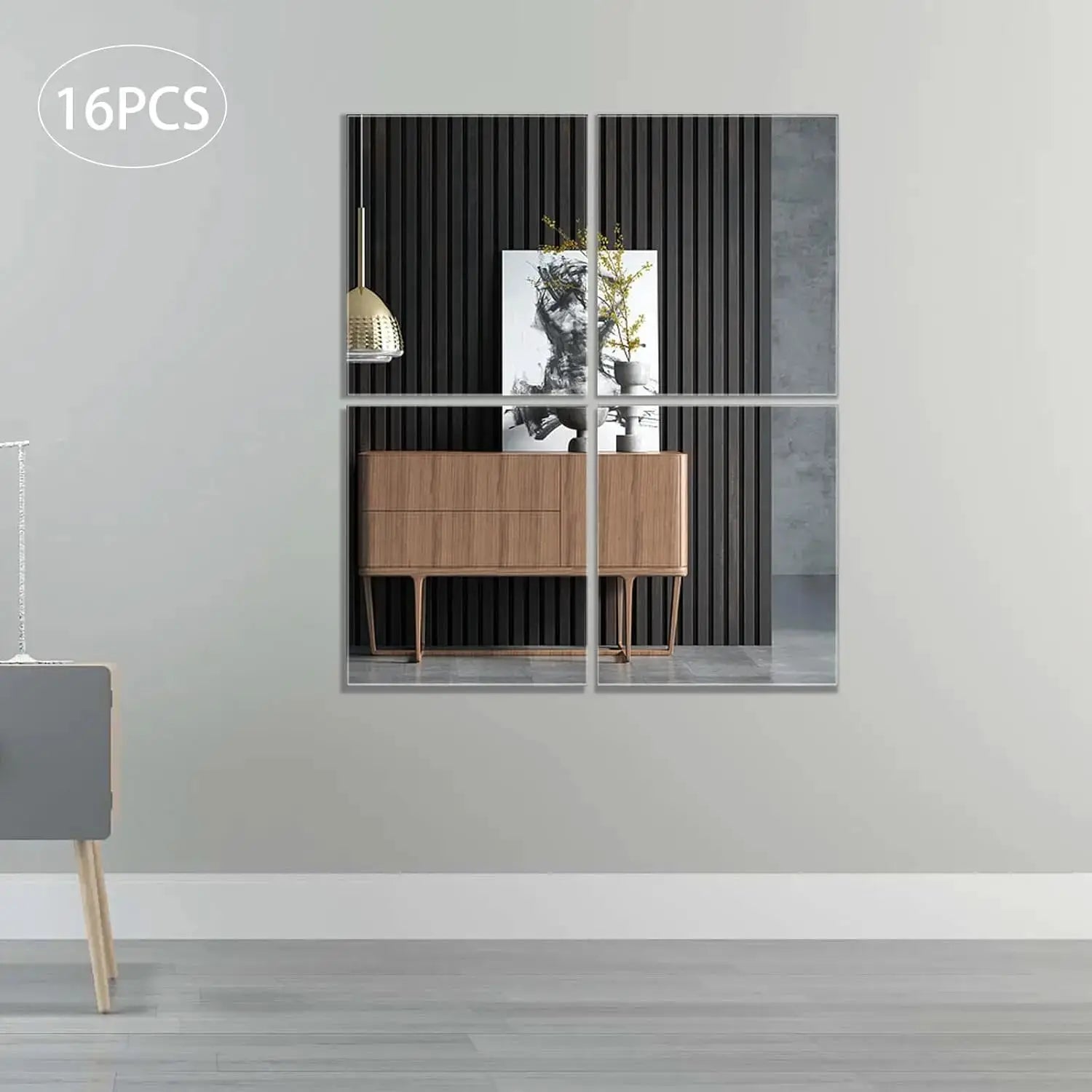 Acrylic Wall Mirror Frameless Home Gym Mirror Tiles, 14''x12'' Shatterproof Wall Mirror (16 PCS),Self-Adhesive Mirrors for Home from PriceLows™