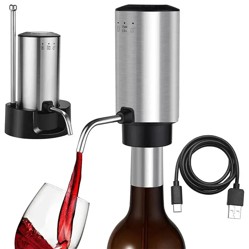 Electric Wine Aerator Smart Pour Control Wine Decanter & Dispenser USB Rechargeable Wine Pourer Wine Lover Gifts for Women & Men from PriceLows™