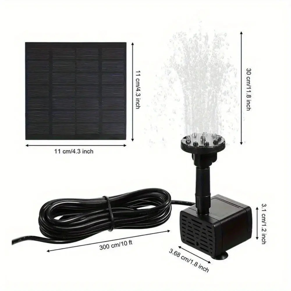 Solar Fountain with 6 Nozzles - 1.4W Solar Panel Floating Water Pump for Bird Baths, Pools, Garden DIY Waterfall Yard Decor from PriceLows™