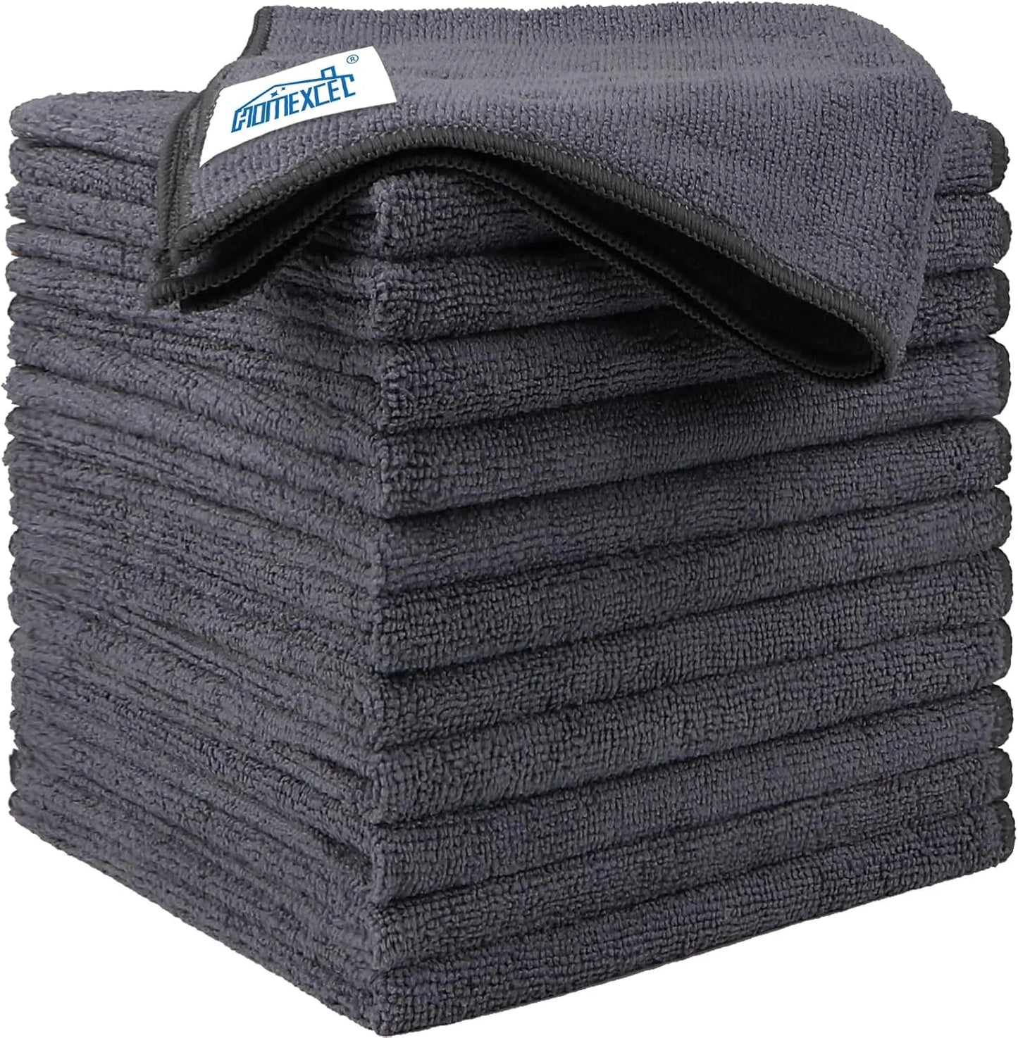 Microfiber Cleaning Cloths | Size 12.5 x 12.5 Inch | 12 Pack Grey | Streak Free