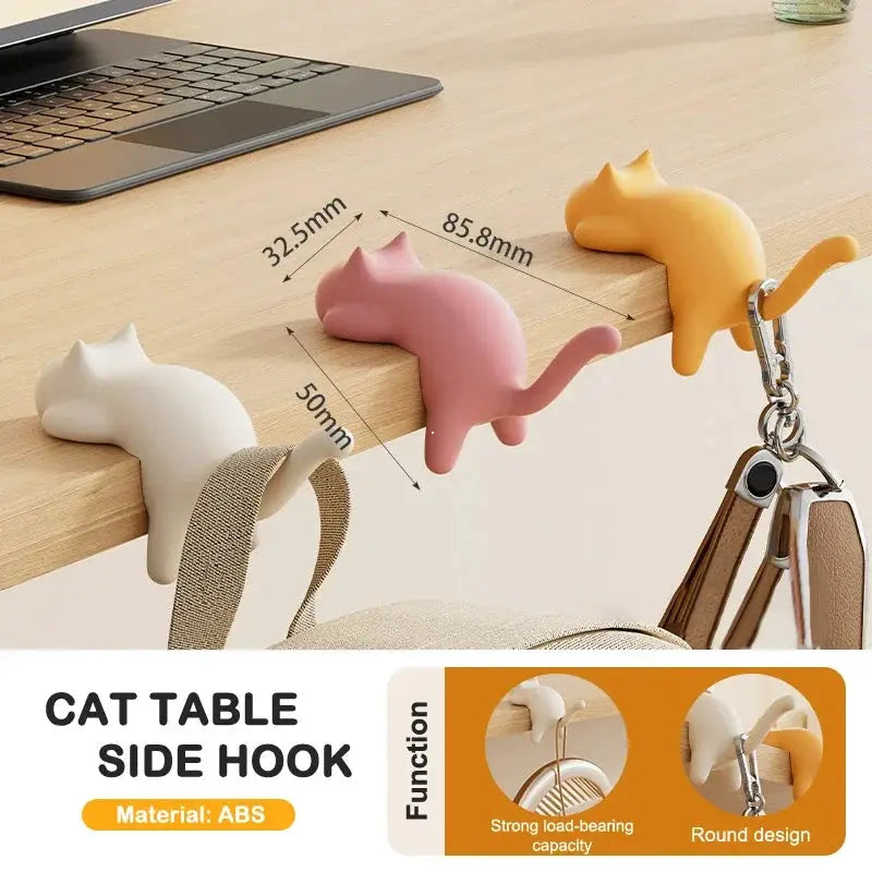 Cute Cat Bag Hook Portable Table Hook Handbag Backpack Organizer Holder for Home Office Desk Side Decor Travel Bag Hanger from PriceLows™