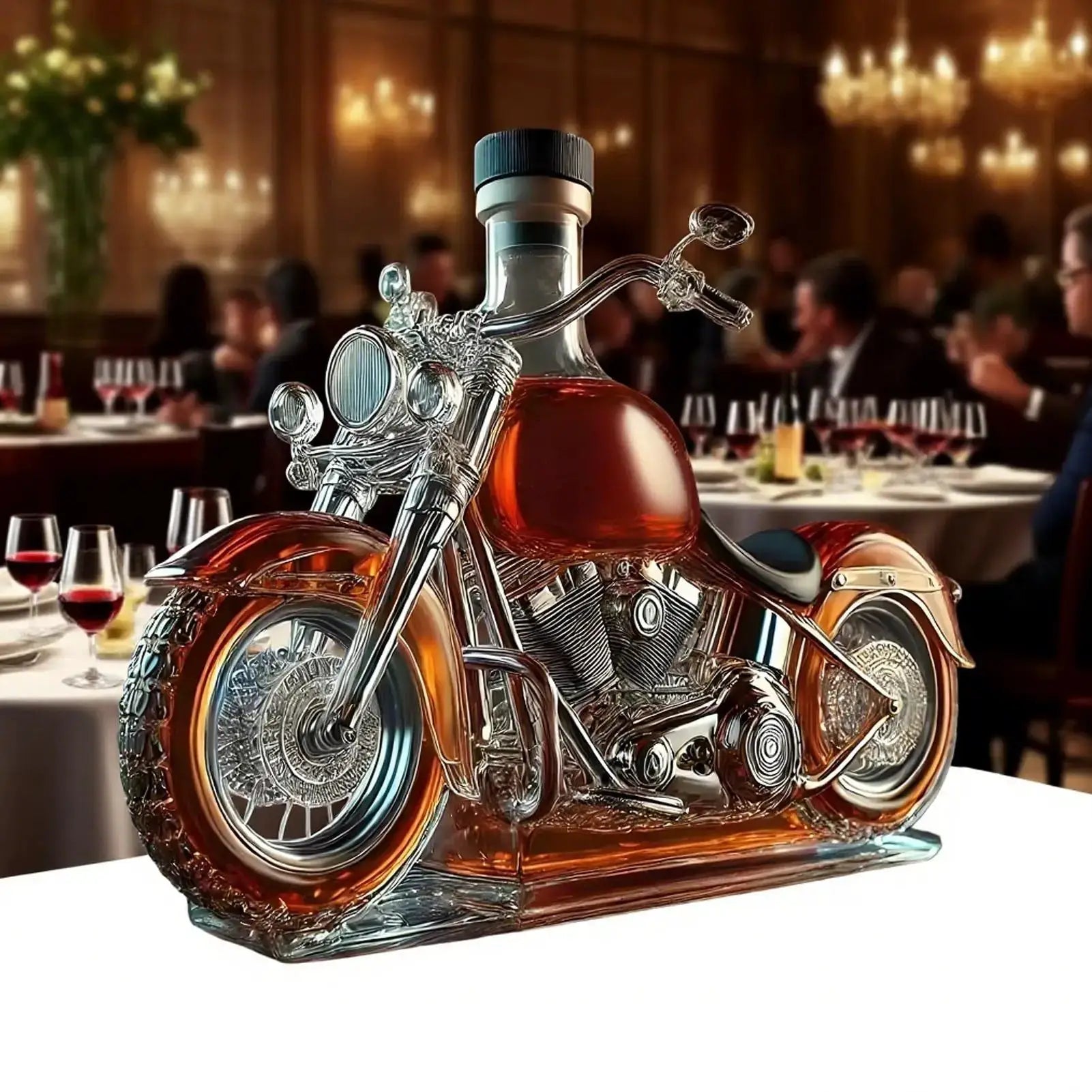 Motorcycle Glass Wine Decanter Liquor Aerator Whisky Bottle Handcrafted Glass Whiskey Wine Bottles for Home Kitchen from PriceLows™