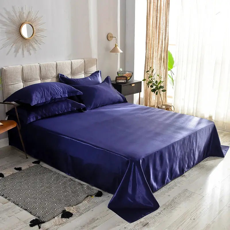 Satin Bed Sheets | Soft Weave | Solid Color | Twin Set