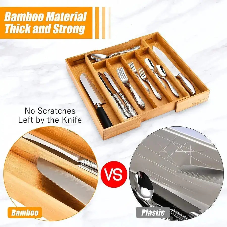Silverware Drawer Organizer and Storage Flatware Cutlery Utensil Holder Spice Rack Containers Bathroom Counter Cabinet Office De from PriceLows™