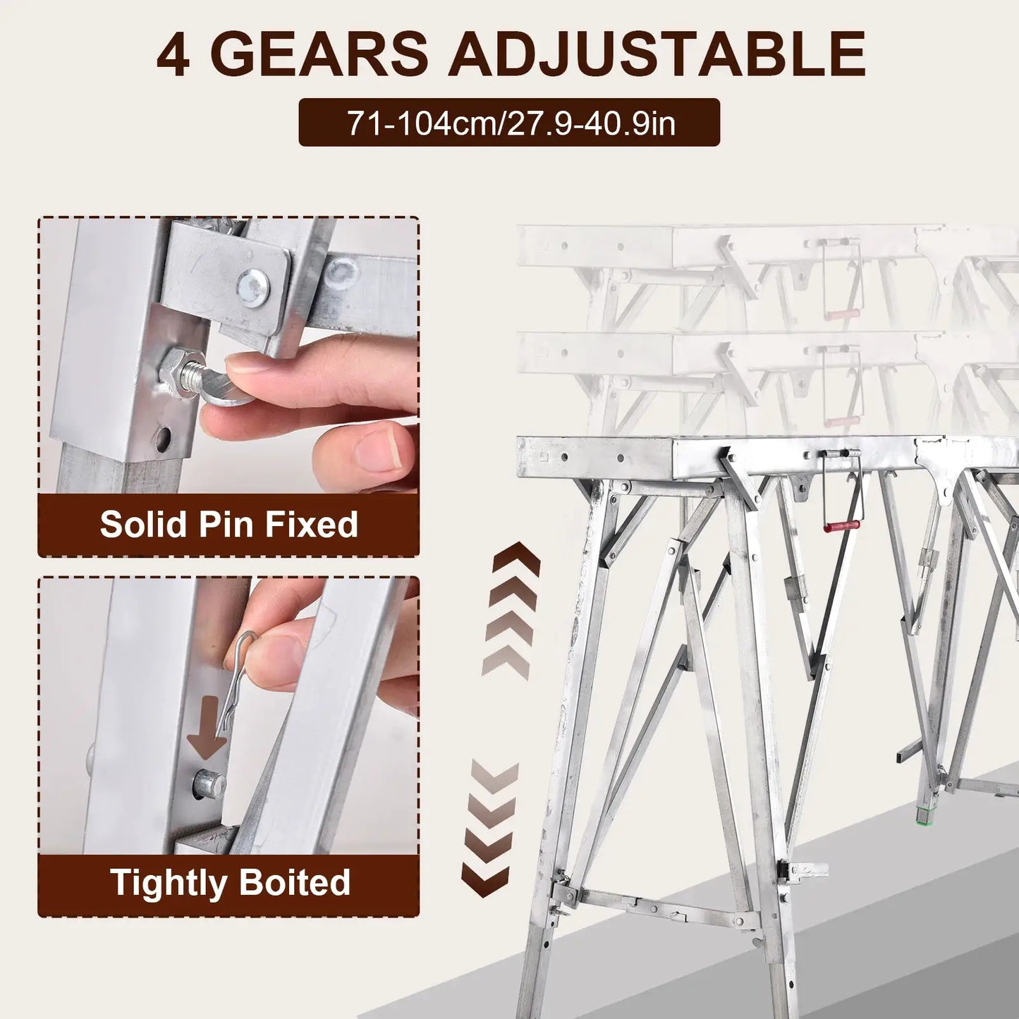 Folding Scaffolding Shelf Thicken Portable Standing Scaffold Single Support Adjustable Height Ladder For Drywall Painting wondeful from PriceLows™