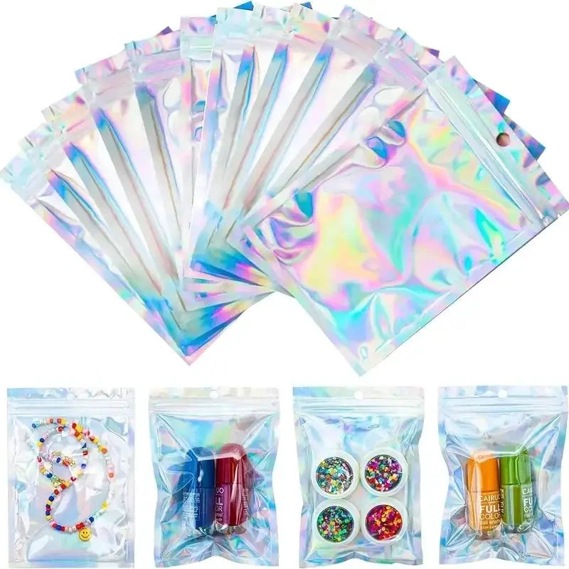 Holographic Resealable Storage Bags | Moisture Proof | 6X10 Cm | 10 Pack