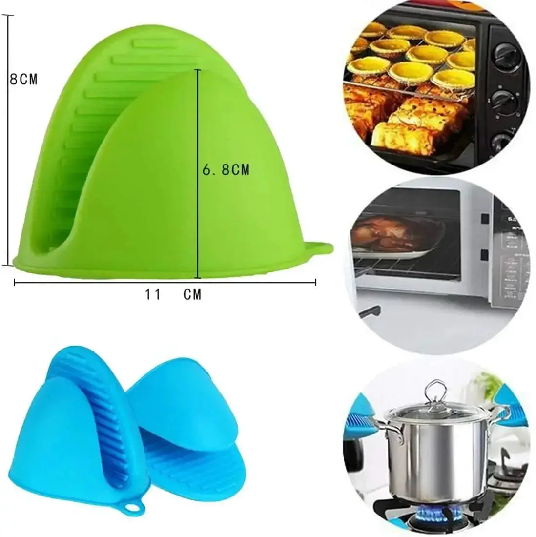 Silicone Pinch Grips | Slip-Resistant | Oven Safe | 2 Pack