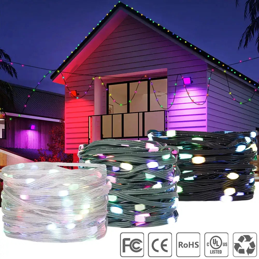 DC5V Addressable WS2812B LED String Transport Green Black Wire WS2812 3PIN Wire RGB Strip Christmas Lights Waterproof Decor from PriceLows™