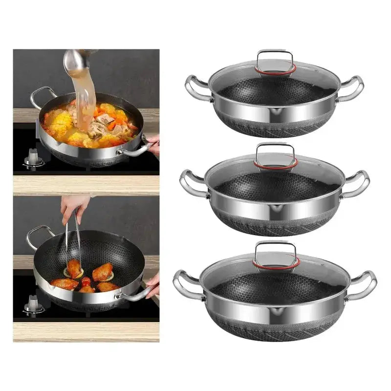 Stock Pot Pan | Stainless Steel | Induction Compatible Nonstick | General Use