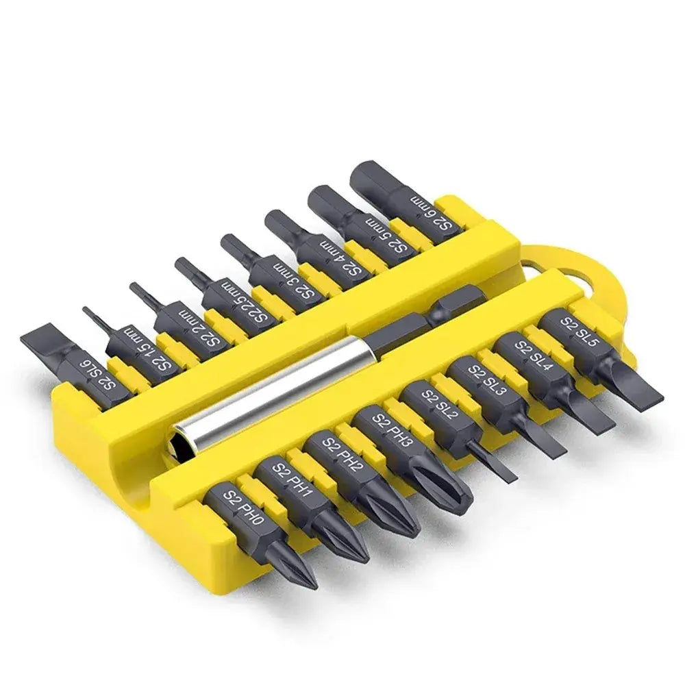 17Pcs S2 Alloy 25mm Steel Magnetic Screwdriver Bits Set in Torx Hex Square Phillips Slotted U-shaped Y Triangle DIY Hand Tool from PriceLows™