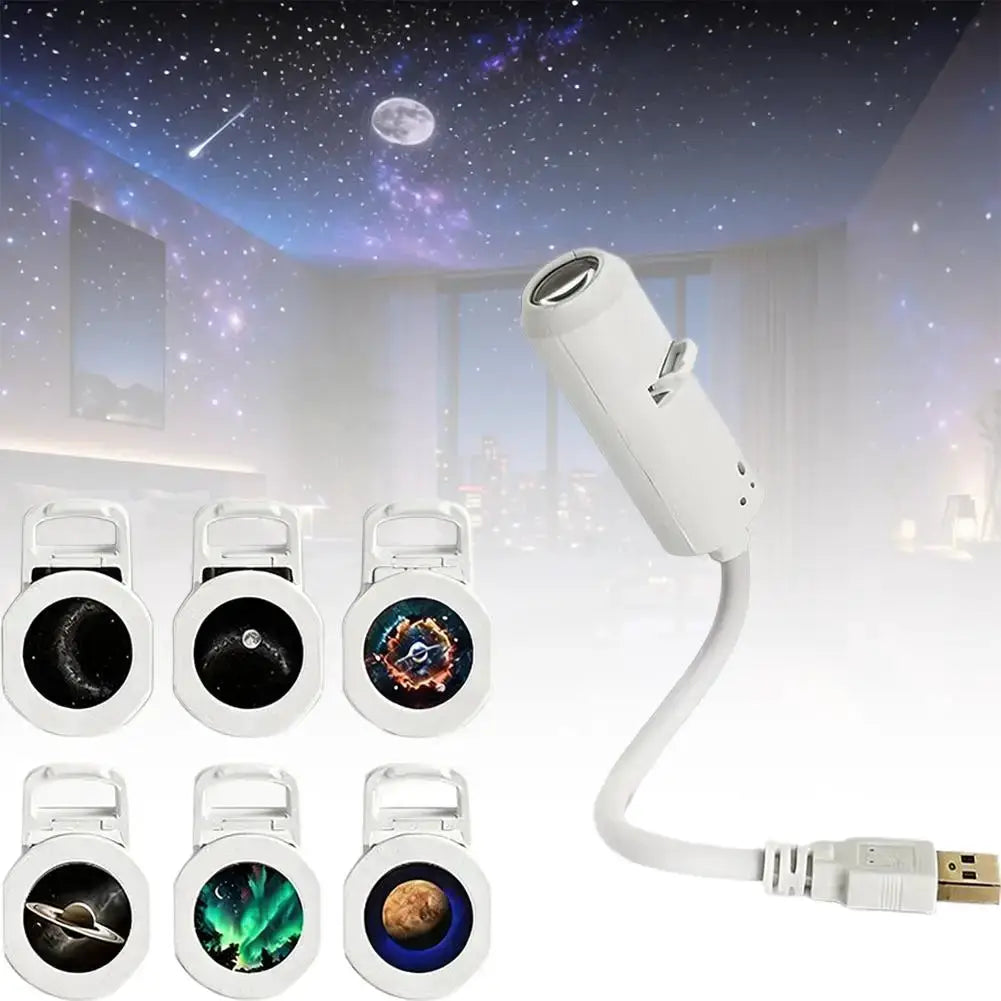 Galaxy Projection Light | Adjustable Focus | Rechargeable Battery | 8.7 Inch
