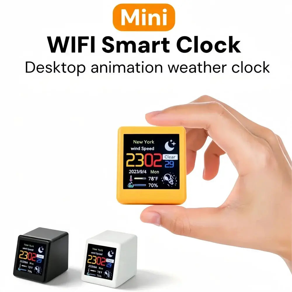 Small Portable Smart Wifi Weather Station Display Weather Temperature Humidity Time Alarm Clock Desktop Decoration from PriceLows™