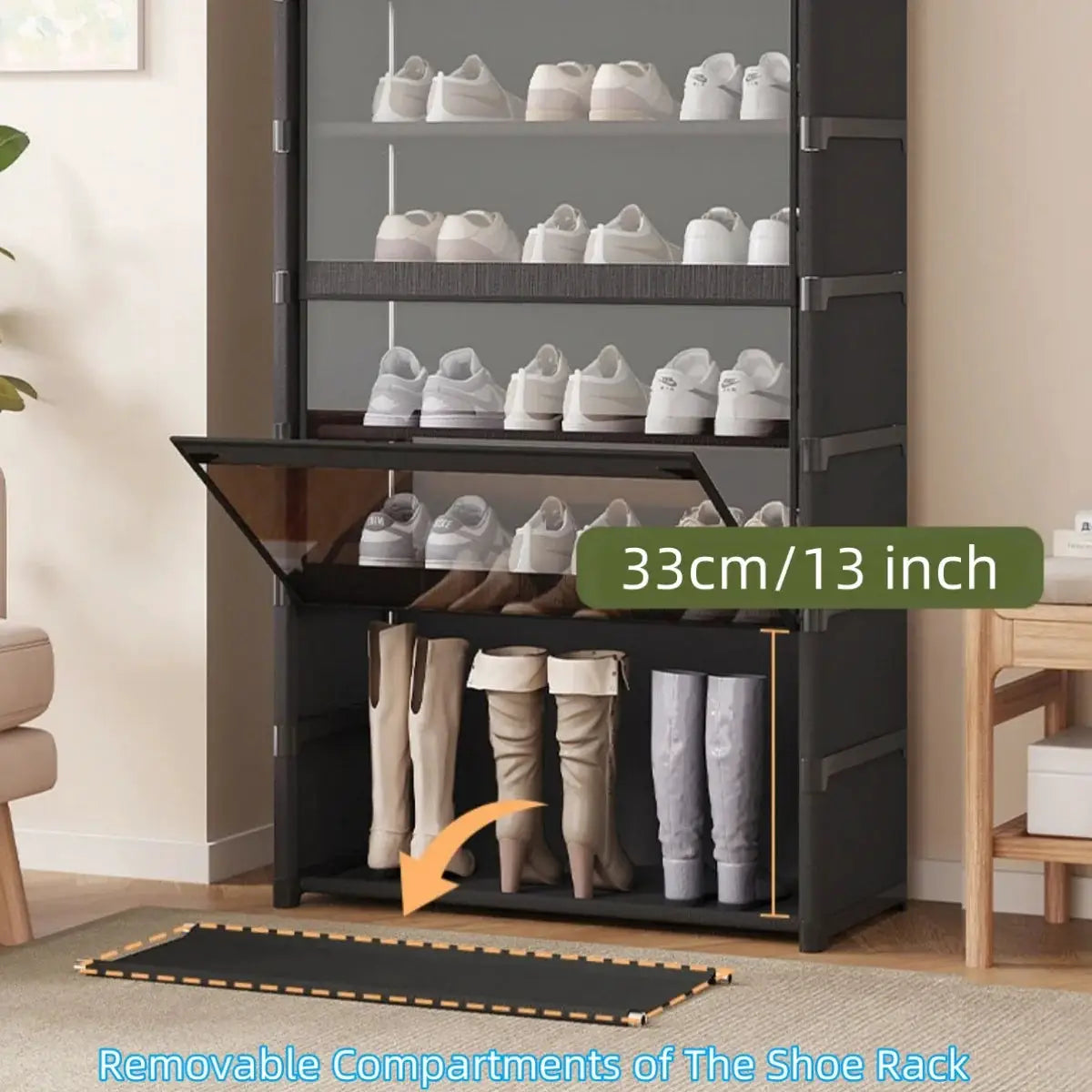 5/7-Layer Shoe Cabinet Dustproof Shoe Rack Shoe Hanger Organizer Shelf Holder Shoe Storage Cabinet Space Saving With Clear Lid from PriceLows™