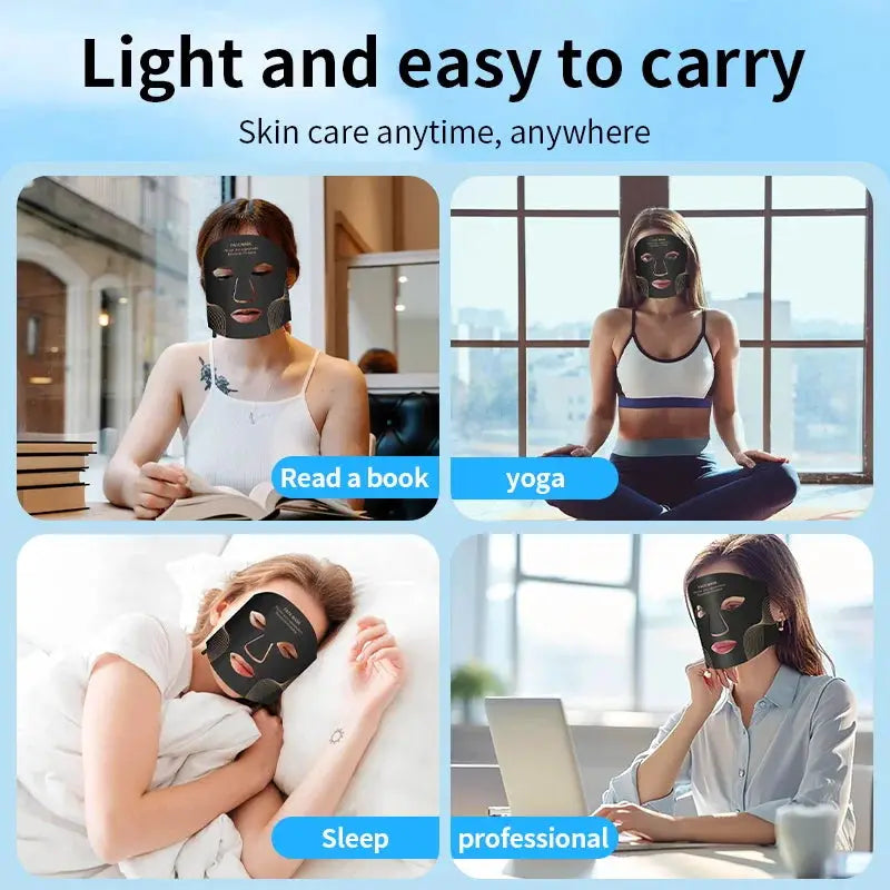 7 Color LED Face Mask with Neck Wireless Portable Red Light Therapy for Anti-Aging, Wrinkles, Skin Rejuvenation, Home Use from PriceLows™