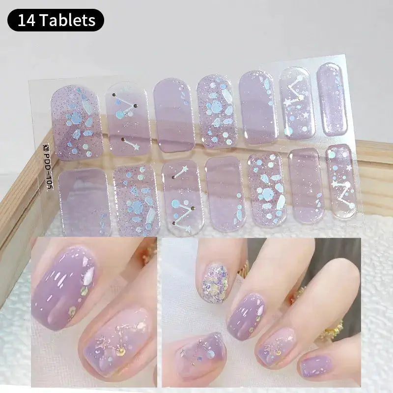 Full Cover Nail Stickers Fashion Nail Polish Nail Decoration Sparkling Glitter Self Adhesive Manicure Designer Nail Art Sticker from PriceLows™