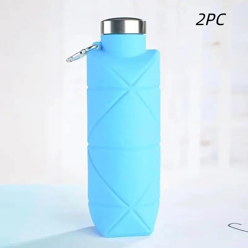 LUSQI 700ml Foldable Silicone Water Bottle Portable Outdoor Sports Collapsible Water Cup With Steel Lid Leak-Proof Lightweight from PriceLows™