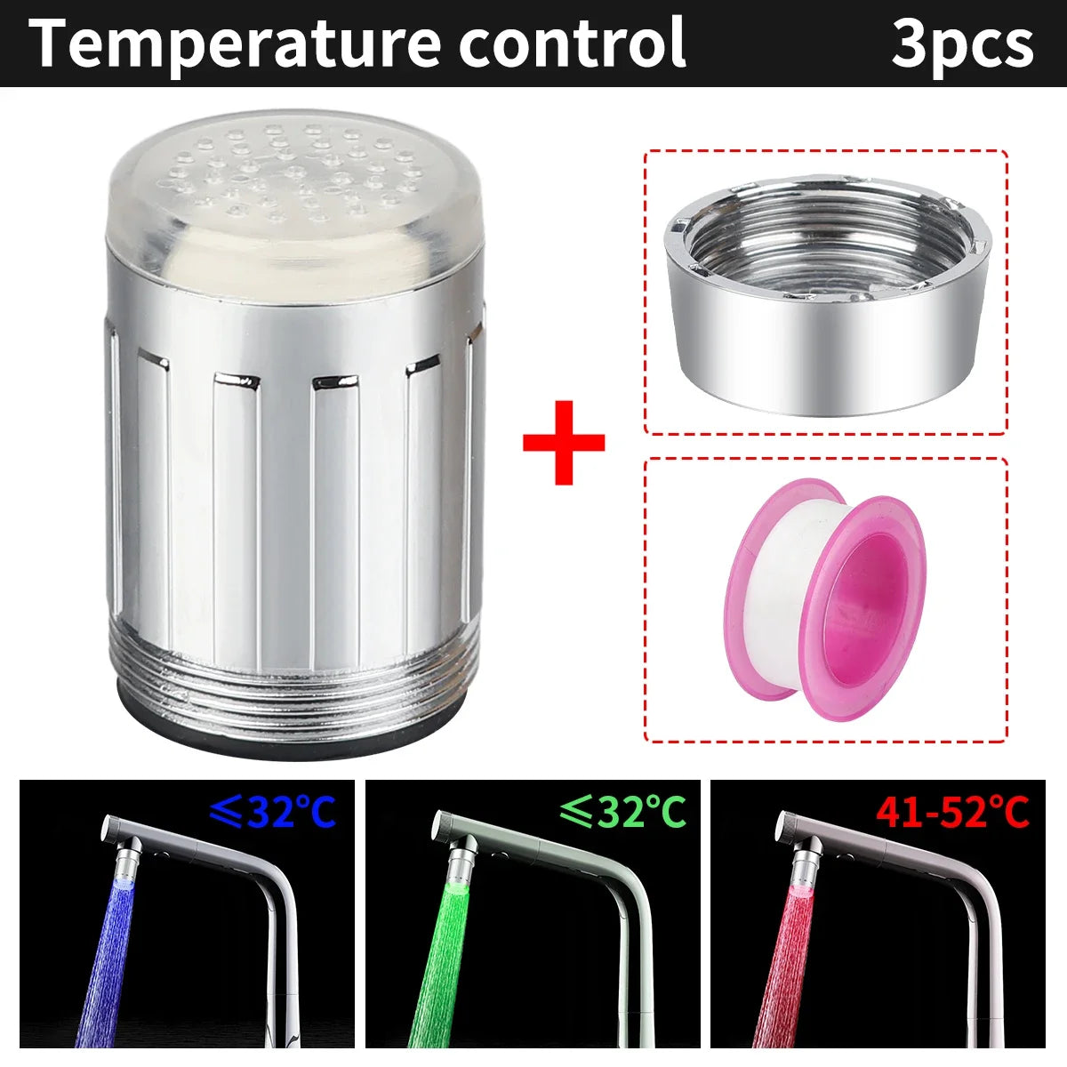 LED Faucet Aerator | Temperature Sensitive | 7 Color Change | Universal Fit