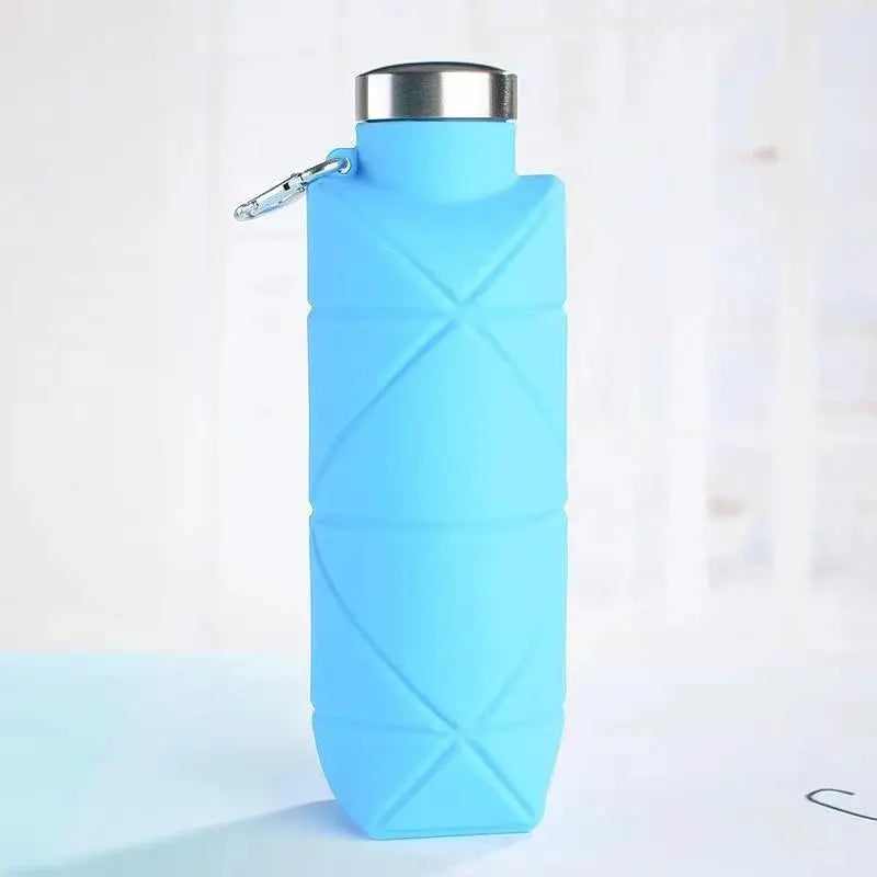 LUSQI 700ml Foldable Silicone Water Bottle Portable Outdoor Sports Collapsible Water Cup With Steel Lid Leak-Proof Lightweight from PriceLows™