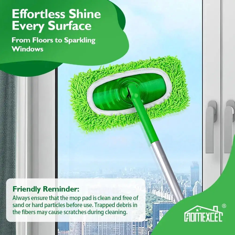 Reusable Microfiber Mop Pads, 4-Pack, Wet & Dry Use, for All Floor Types, Machine Washable from PriceLows™