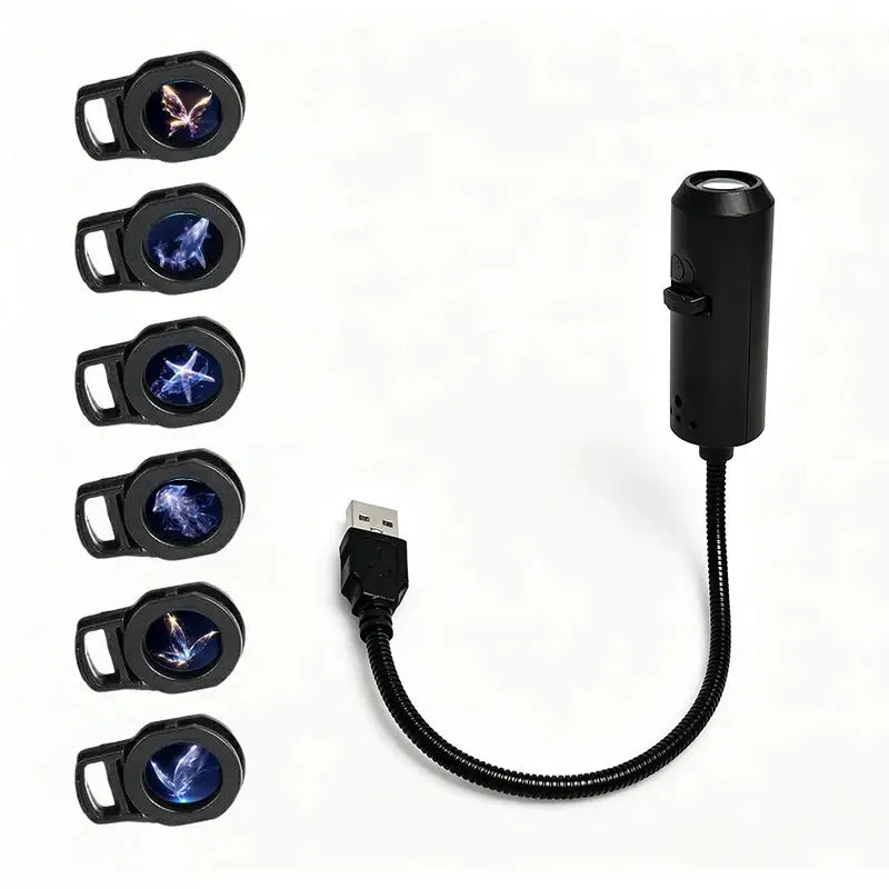 Halloween Projector Light | Flexible Gooseneck | Usb Powered | Slide Kit