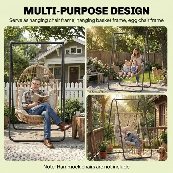 Hammock Chair Stand Only Heavy Duty Solid Steel A-Frame for Hanging Hammock, Egg Chair, Max Load 330 LBS, Black from PriceLows™
