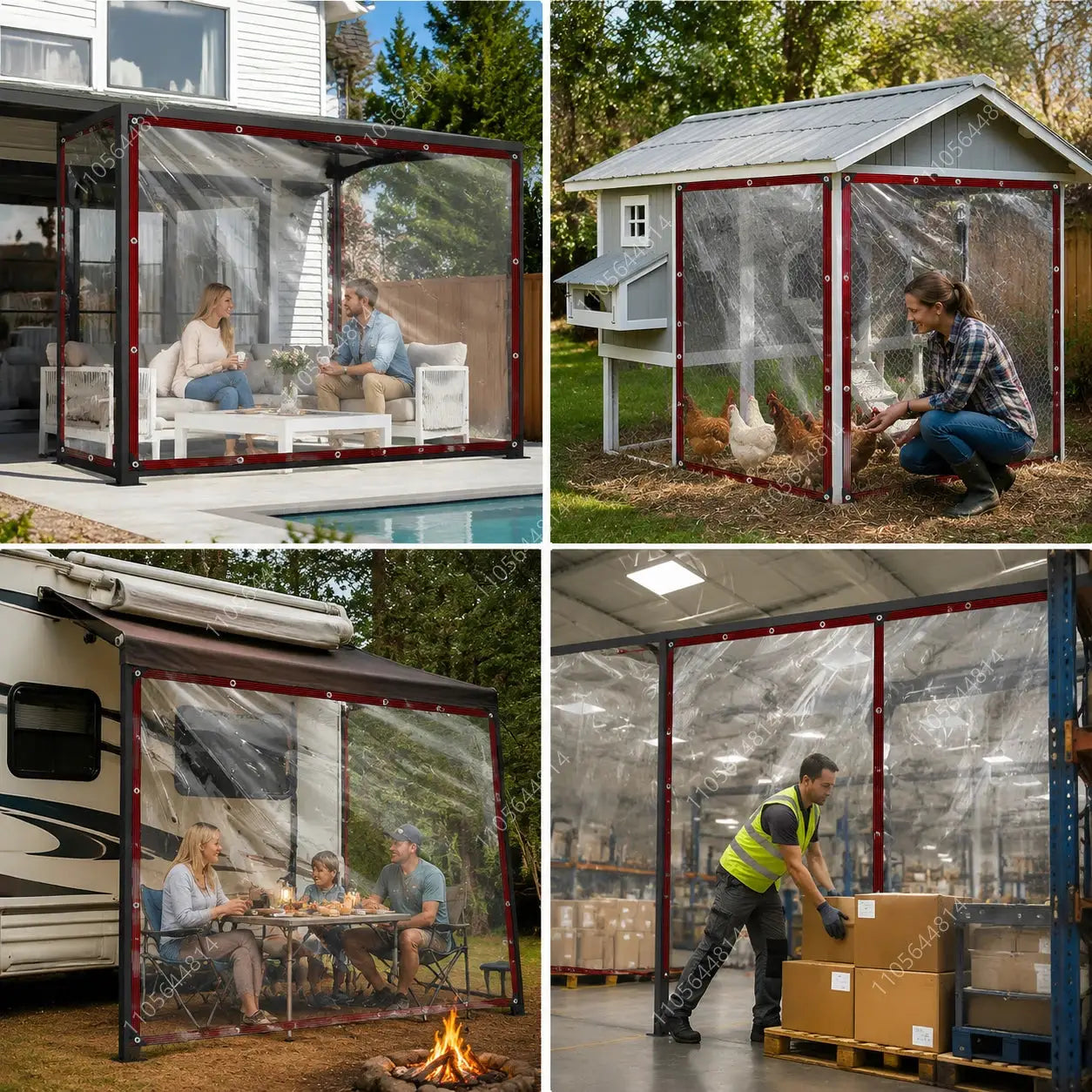 Clear Waterproof PE Tarpaulin | Reinforced Edges | High Transparency