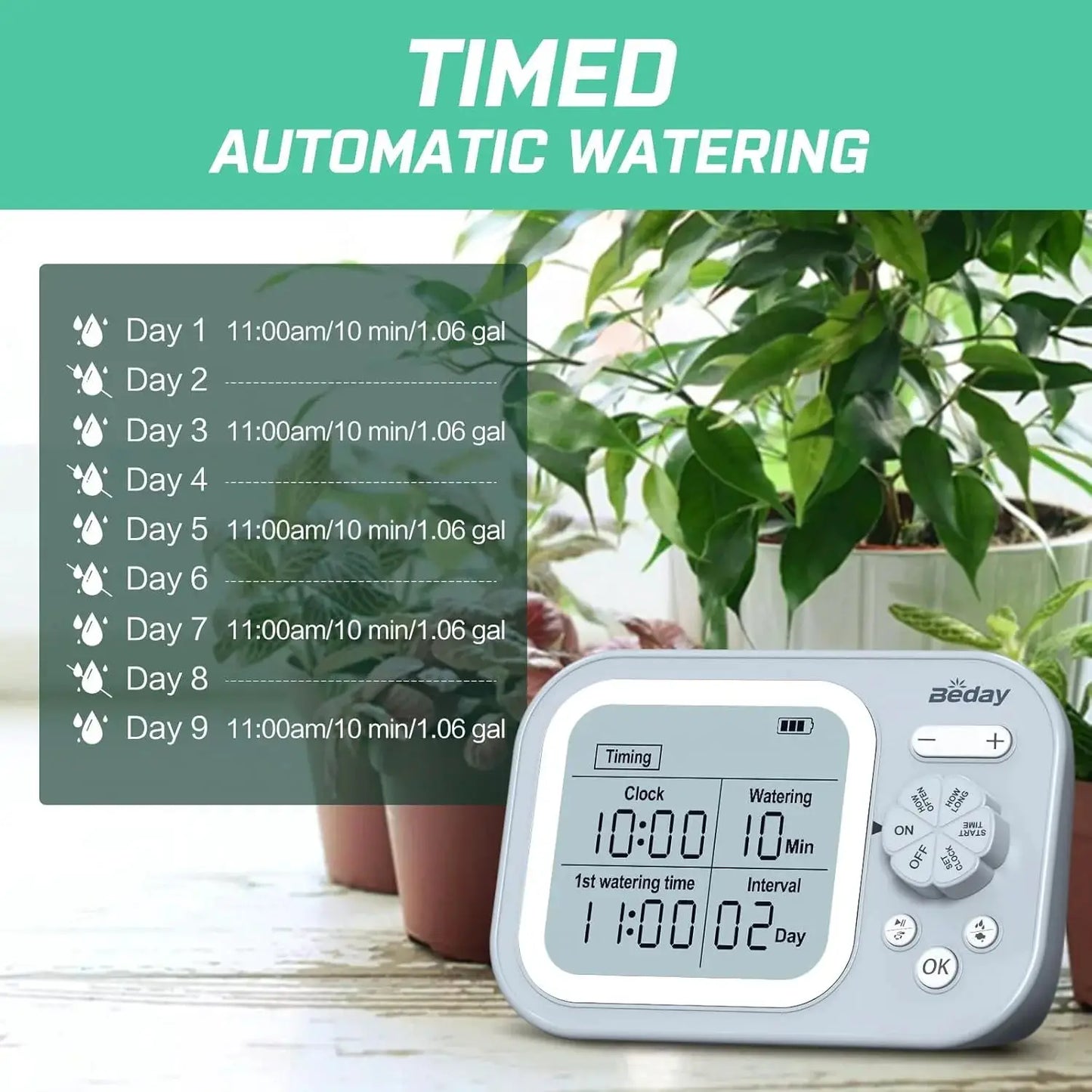 Automatic Plant Waterer Indoor Self Watering System for 15 Potted Plants, Auto Drip Irrigation Kit Programmable Water Timer with from PriceLows™
