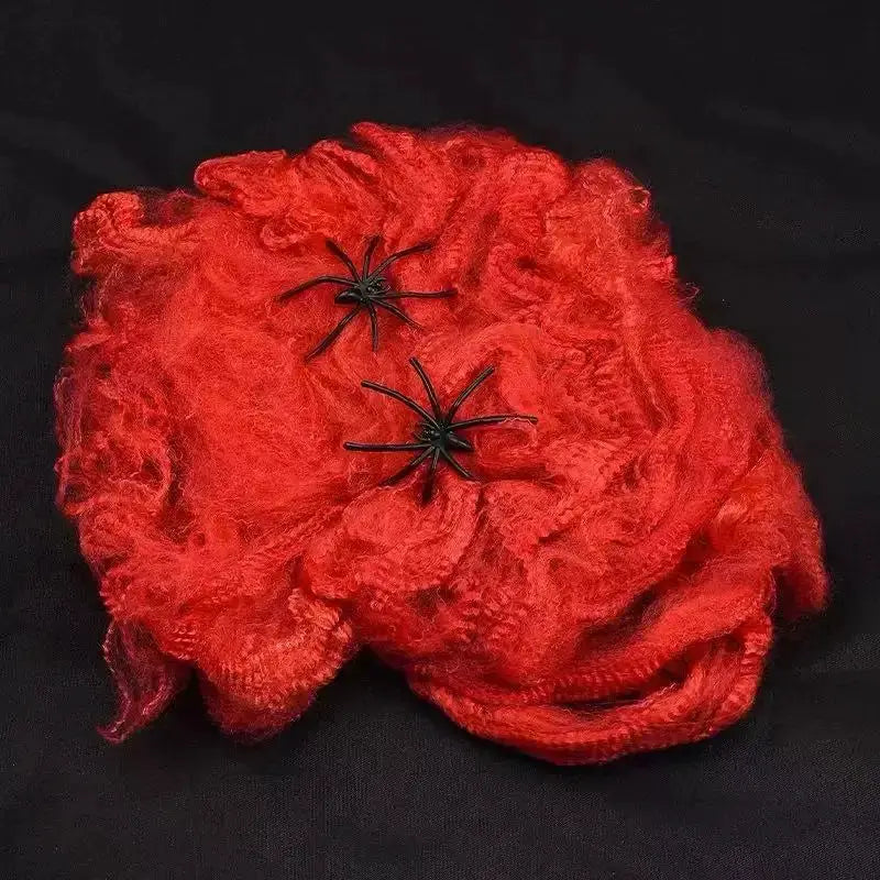 Artificial Spider Web | Stretchy Polyester | Includes Spider | Party Decor