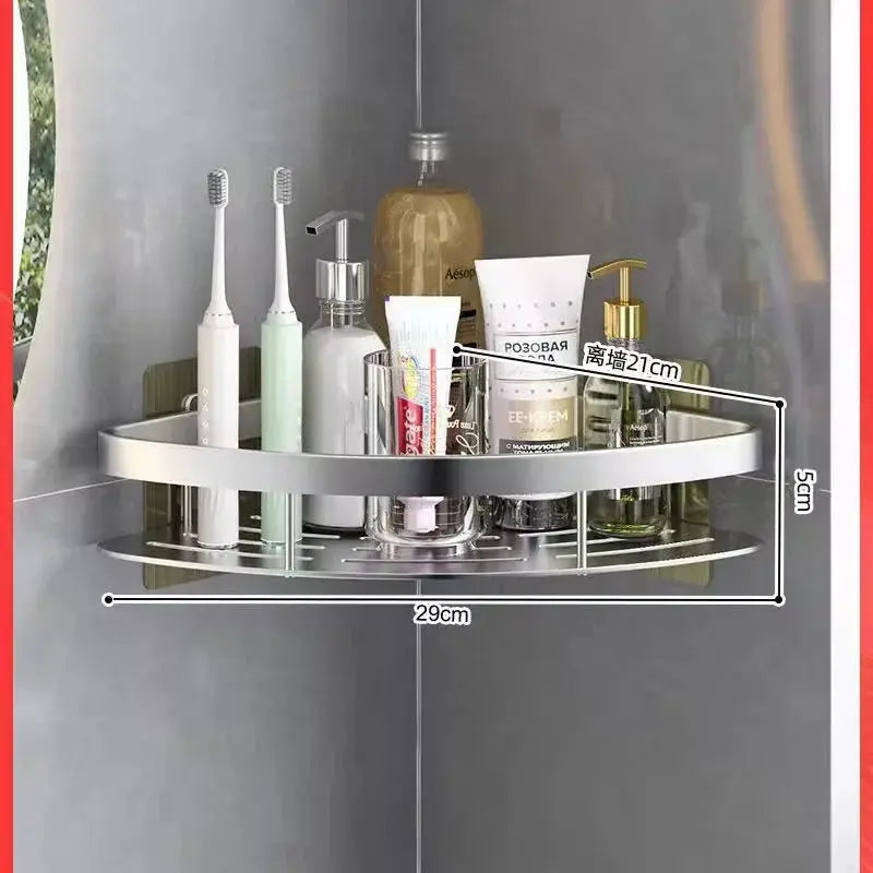 Bathroom Shelf & Kitchen Storage Organizer – Aluminum Alloy Shampoo Rack, Shower Shelf, No Drill Toilet & Bath Accessories. from PriceLows™
