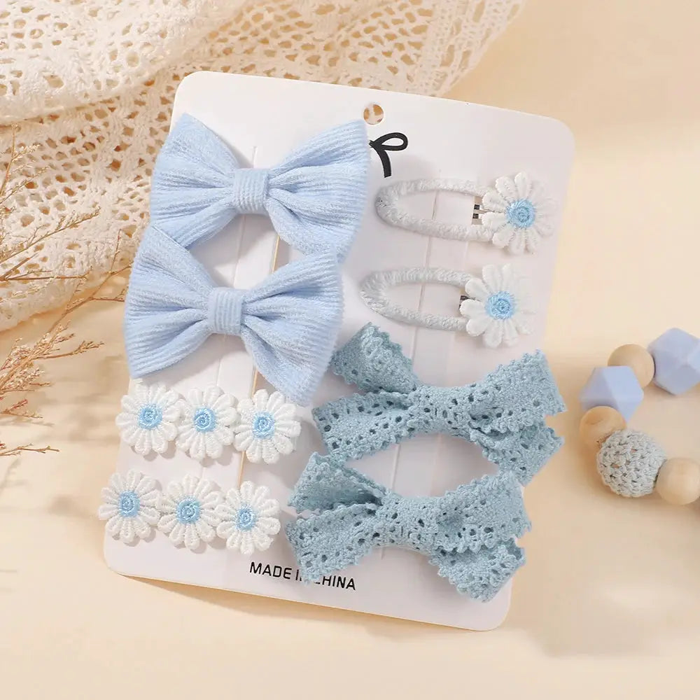 Rainbow Hair Bows | 16Pcs Colorful Set | Boutique Hairpins For Kids