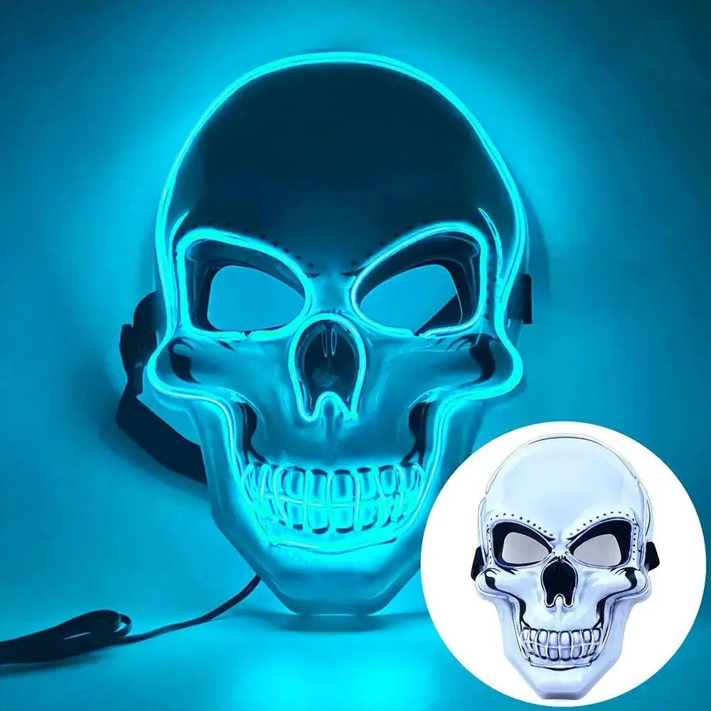 Full Face Skull Mask | Luminous Design | Adult Size for Halloween