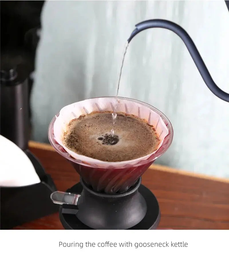 High Quality Luxury Handmade Borosilicate Glass Pour Coffee Tea Set Stainless Steel Coffee Filter Hand Drip Pot Percolators from PriceLows™