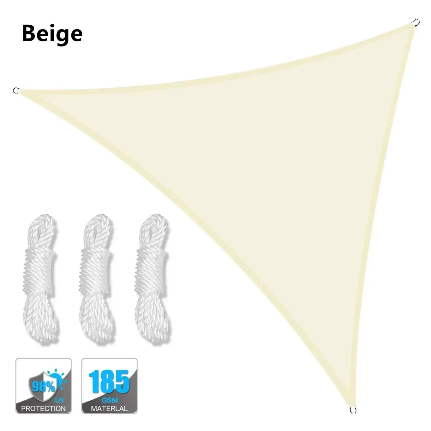 Triangle Sun Shade Sail | Waterproof UPF50+ Poly Canvas | Backyard Patio Garden Canopy