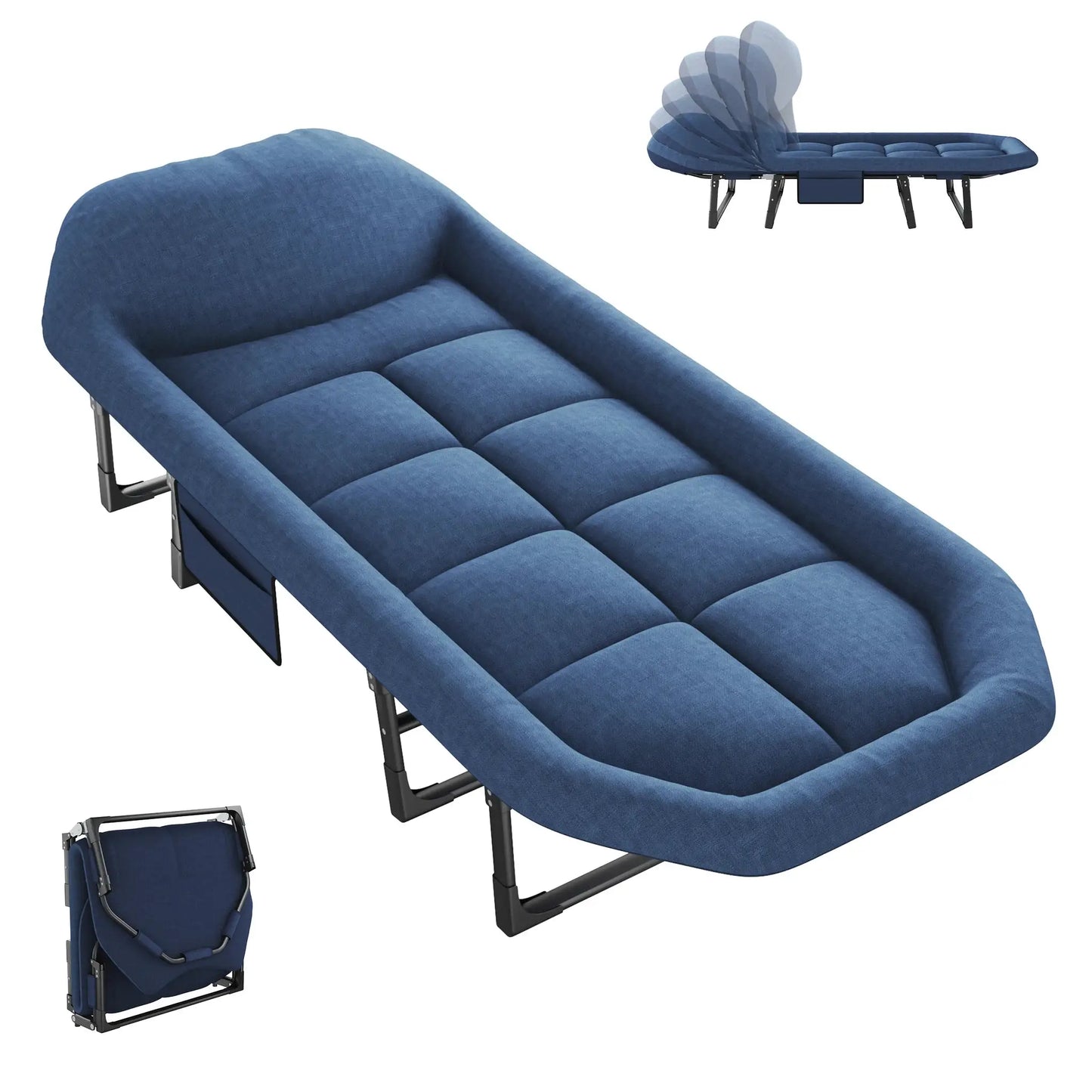 Folding Camping Bed | Mattress Included | 450 Lbs Capacity | Carry Bag Included