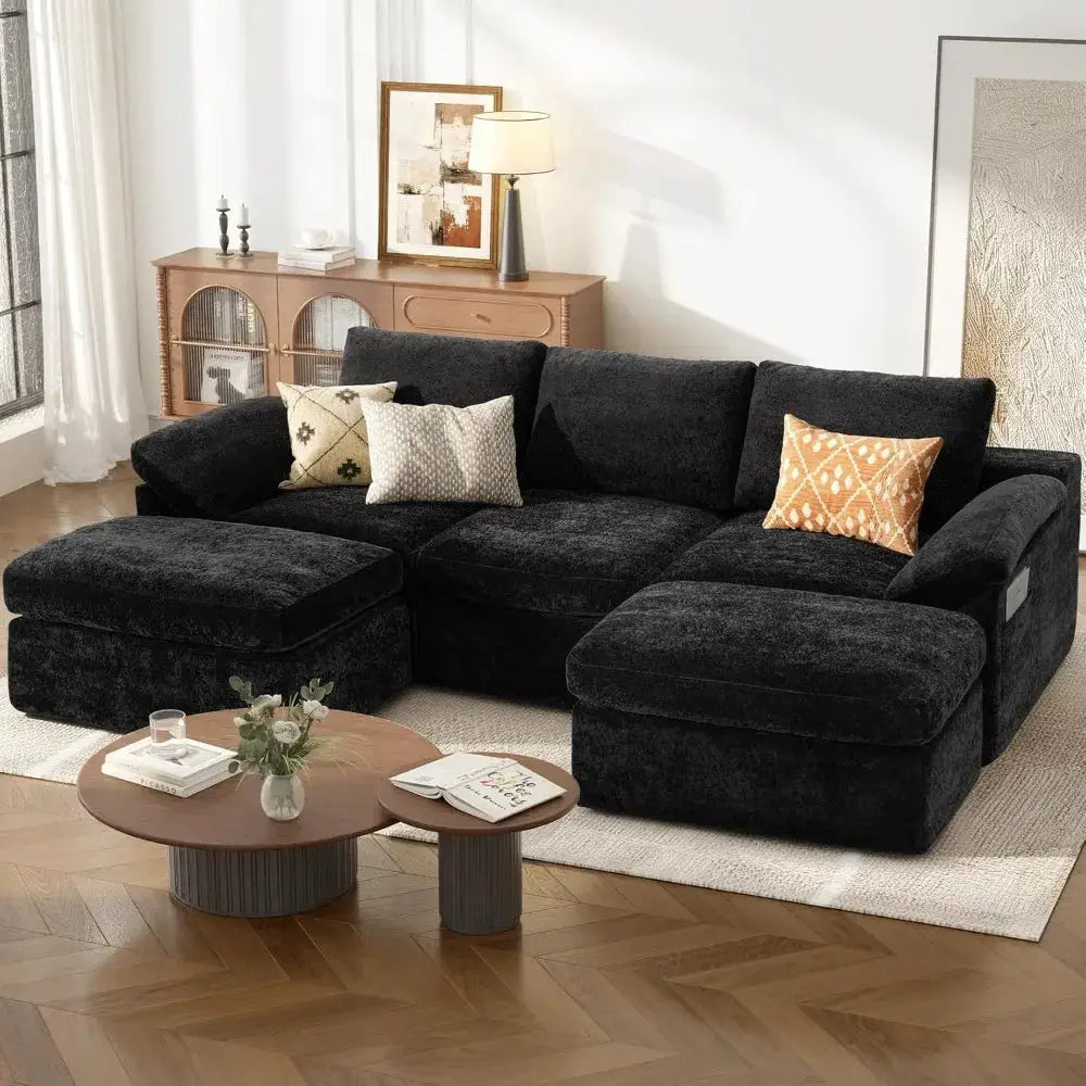 Modular Sectional Sofa | U-Shape Design | Deep Seat Comfort | 5-Seater from PriceLows™